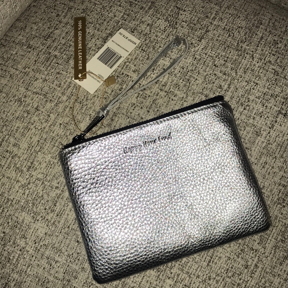 Aimee Kestenberg silver leather wristlet